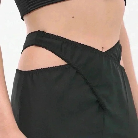 Anna October Wool Crossover Palazzo Pants Women’s 6 Black High Waist Slit NWT - Picture 6 of 16